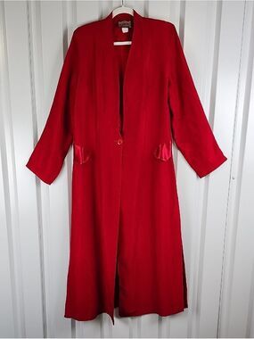Vintage First Lady Jackie & Julian Classic Red Long Evening Jacket Size Large